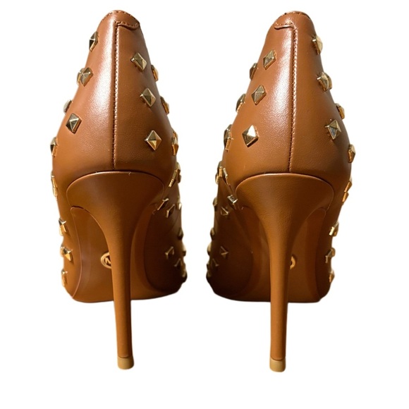 Michael Kors Brown Heels with Gold Accents - Picture 7 of 9